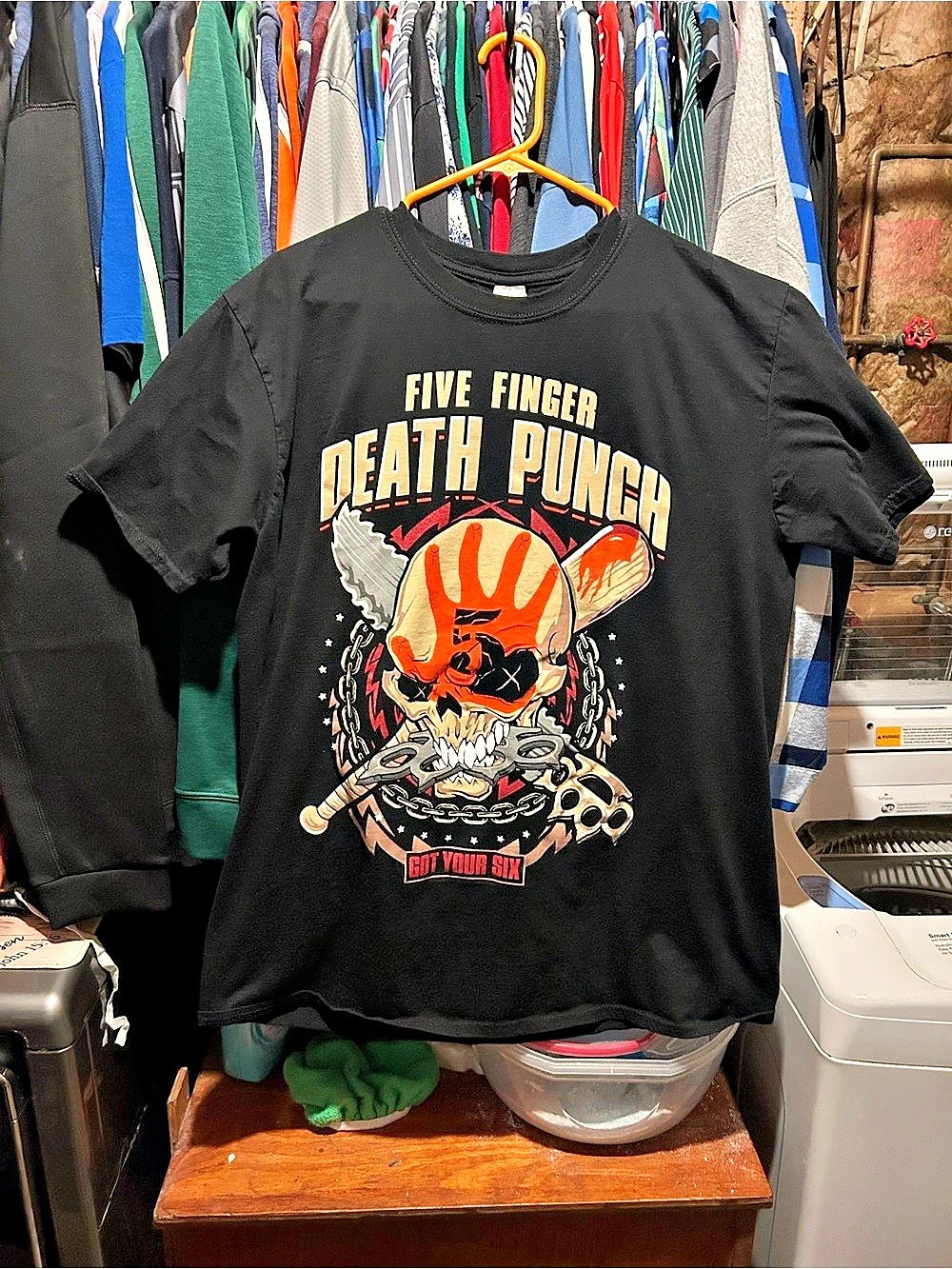 Five Finger Death Punch Got Your Six Tour 2020 T-Shirt Black Graphic Tee XL